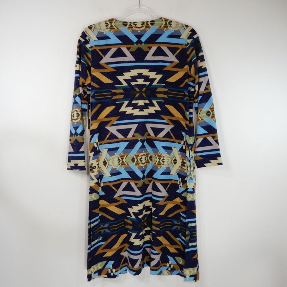 ALI MILES Open Front Cardigan Sweater Duster S Multi Western Aztec Pockets NEW - Picture 5 of 6